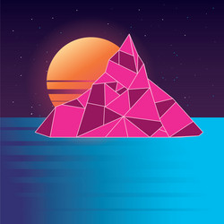 retro background futuristic landscape design vector image