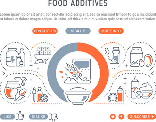 website banner and landing page food additives vector image