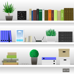 shelves office and cabinet vector image