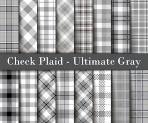 set ultimate gray tartan plaid seamless patterns vector image