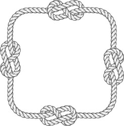 rope frame - square with knots vector image