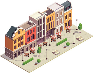 city street isometric composition vector image