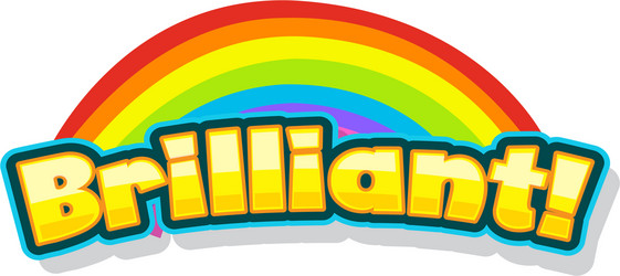 font design for word brilliant with rainbow vector image