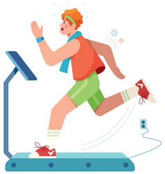 man running on treadmill vector image