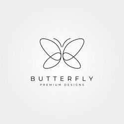 butterfly line art logo symbol minimal design vector image