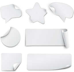 white paper stickers vector image