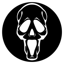 black and white human skull icon symbol or emblem vector image