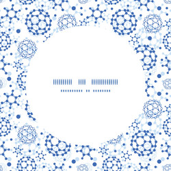 blue molecules texture circle frame seamless vector image