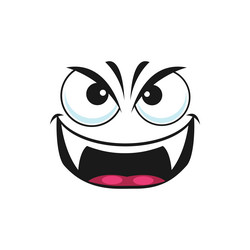 vampire emoticon with fangs isolated emoji icon vector image