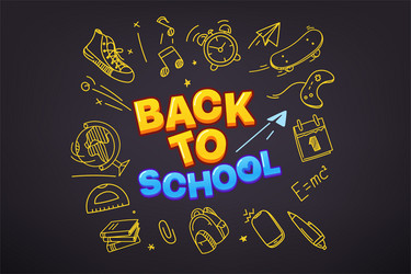 back to school concept with doodles vector image