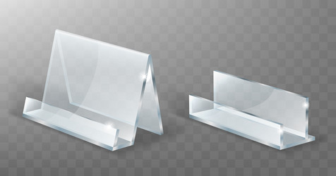 acrylic holder glass or plastic display stand vector image