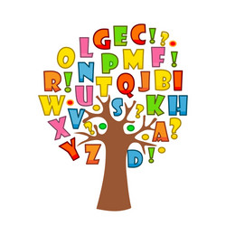 art tree with letters of alphabet for your design vector image