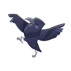 happy crow dancing and singing cartoon vector image