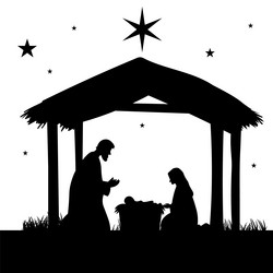 nativity christmas mary joseph baby jesus starry vector image