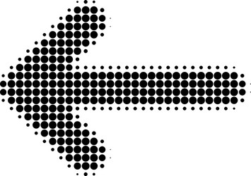 left arrow halftone dotted icon vector image