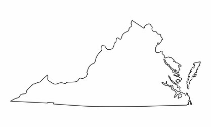 virginia state outline map vector image