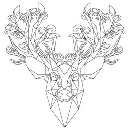 front view of animal head triangular icon deer vector image