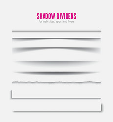 page divider transparent realistic paper shadow vector image