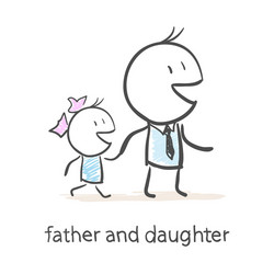 father and daughter vector image