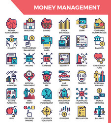 money management icons vector image