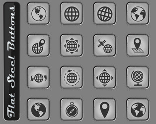 globes icon set vector image