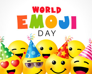 world emoji day smile background template vector image