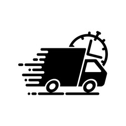 fast shipping black icon vector image