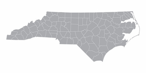 north carolina state counties map vector image