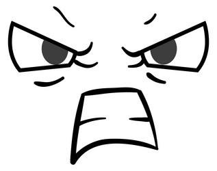 angry face expression comic emotion cartoon rage vector image