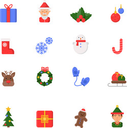 christmas flat icons winter celebration vector image