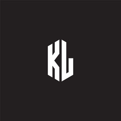 kl logo monogram with hexagon shape style design vector image