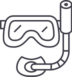 scuba diving mask line icon concept vector image