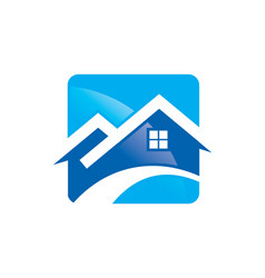 house roof construction icon logo vector image