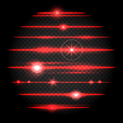 red laser lens flare set vector image