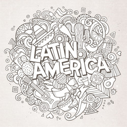 latin america cartoon hand drawn doodle vector image