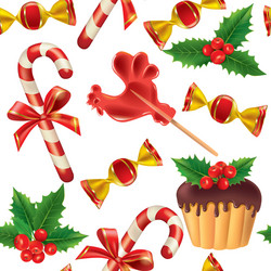 seamless pattern of new year sweets vector image