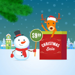 christmas sale card vector image