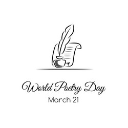 world poetry day greeting card vector image