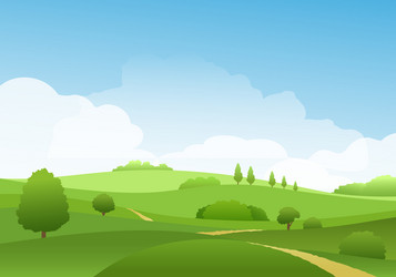 summer landscape with hills vector image