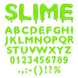 slime alphabet numbers and symbols vector image