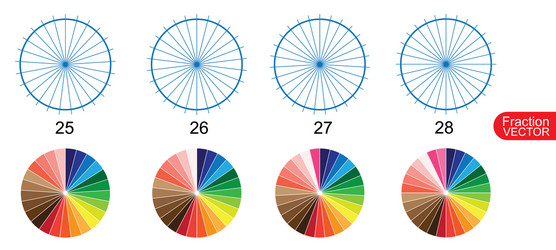 fraction pie clip art for education on white back vector image