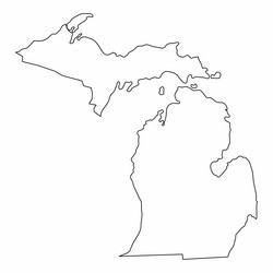 michigan state outline map vector image