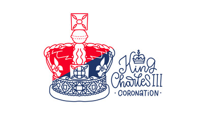 english king charles iii coronation crown jewels vector image