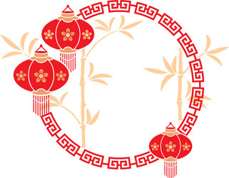 chinese frame with lanterns vector image