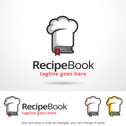 recipe book logo template vector image