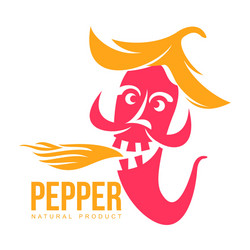 pink and orange of chili pepper logo vector image