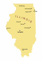 illinois cities map vector image