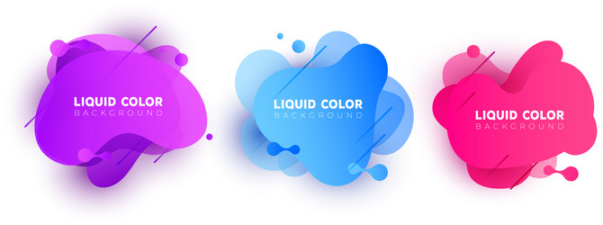 set of graphic liquid gradient splashes vector image