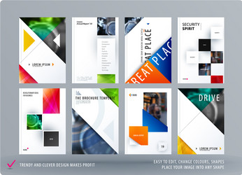 brochure design triangular template colourful vector image