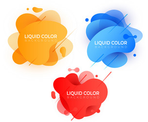 set of graphic liquid gradient splashes vector image